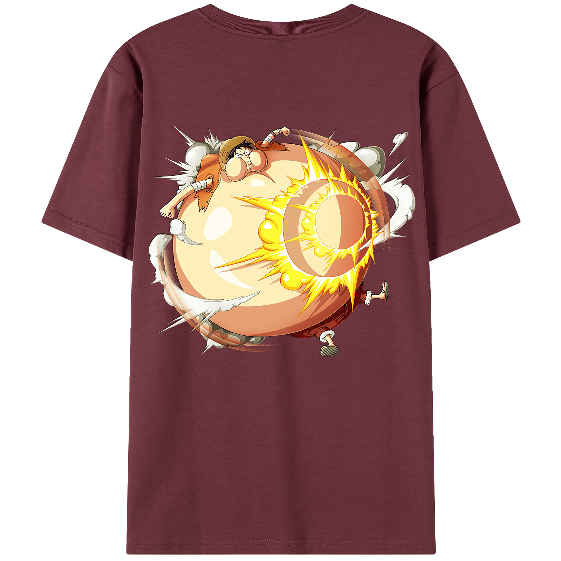 ワンピース モンキー・D・ルフィ ONE PIECE Monkey D. Luffy 綿100％半袖Tシャツ（背面プリント）